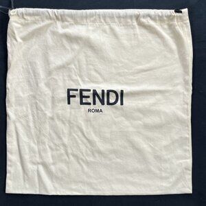 FENDI ROMA Cream Drawstring Dust Bag
